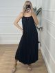Pleated Dress-50652/Black