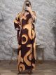 Viscose Tunic Maxi Dress/Chocolat-Orange