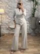 Wide Elastic Βuckle Set/Ecru