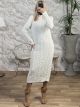 Knitted Maxi Braids Dress/White