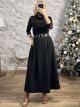 Maxi Lace Bust Dress/Black