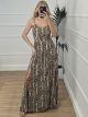 Animal Backless Bow Dress/Snakeskin