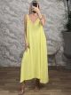 Plus Size Lingerie Maxi Dress/Yellow