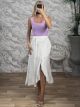 Midi Wrap Skirt/White