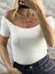 OpenShoulders Knitted Top-0977/Vanilla