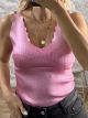 Metallic Knitted ZicZac Top-1499/Pink