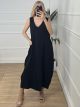 Pleat Wide Jumpsuit/Black