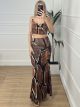 Drape Skirt Set/Chocolat