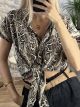 Cropped Printed Shirt/Snake