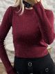Strass Cropped Sweater/Burgundy