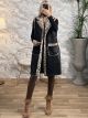 Suede Leopard Sleeveless Coat/Black