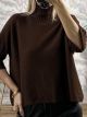 Loose Knitted TurtleNeck Top/Chocolat