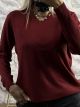 Viscose Knitted Ve Top-108/Burgundy