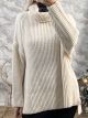 Knit Wide Neck Sweater/Beige
