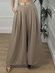 Wide Leg Pleated Pants/D.Beige