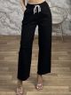 Highwaist Cotton Pants-8867/Black