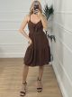 Casual Bow Dress/Chocolat