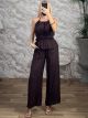 Peplum HalterNeck Top & Pants Set-11868/Dark Chocolat