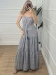 Casual Maxi Print Dress-1330/Blue
