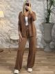 Knitted Zipper Set-181/Camel