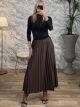 Oversized Pleated Skirt/Chocolat