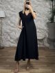 Viscose Ve Sleeveless Maxi Dress/Black