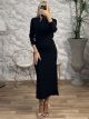 Knitted Skirt Buttons Set/Black