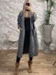 Long Oversized Coat-3192/Grey