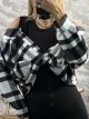 Plaid Shirt-Top 3506/Black