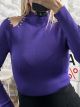 Knitted Strass Shoulder Top/Purple