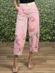 Floral Cotton Belt Pants/Pink
