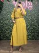 Viscose Maxi Belt Dress/Mustard