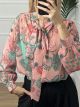 Floral Lurex Shirt/Pink