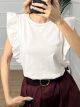 Cotton Ruffle T-shirt/White
