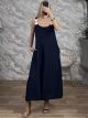 GoldDiscs Straps Jumpsuit-26573/Navy Blue