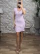 Ribbed Mini Dress-10673/Lilac