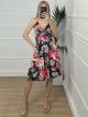 Floral Wrap Dress/Black