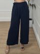 Stripes Belt Pants/Dark Blue