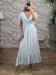 Viscose ShortSleeve Maxi Dress-25385/Ciel