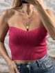 Knitted Strapless Top/Fux