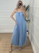 Pleated Dress-50652/Light Blue