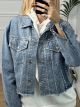 Denim Rhinestones Cropped Jacket