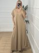 Oversized Shortleeves Dress/Beige