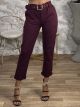 HighWaist Belt Pants-2061/Magenta