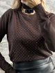 Viscose Strass Sweater-1750/Chocolat