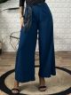 Wide Crep Belt Pants/Petrol