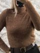 Mohair High Neck Top-909/Chocolat