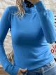 Viscose TurtleNeck Top-A/Light Blue 