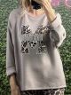 Strass & Leopard Print Sweatshirt/Mocha
