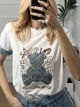 T-shirt Denim Bear/White